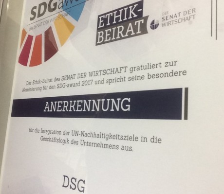 SDG-Award für Gartengestaltung DSG, Senat der Wirtschaft
